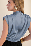 High Neck Back Zipper Top