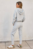 Ribbed Heather Hoodie And Pants Set (1)