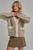 SOFT TOUCH BUTTON DOWN SWEATER CARDIGAN WITH SCALLOPED EDGE