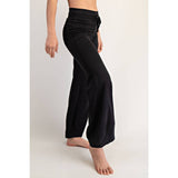 COTTON LYCRA BUBBLED FLARE PANTS