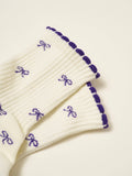 Mini Bow Petal Grip Sock [Indigo], Pilates Socks