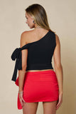 One shoulder Bow Detail Top