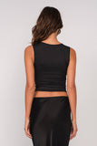 BROCHE ON SLEEVELESS TANK TOP
