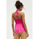 Silky Beaded Halter Top