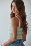 S1304N | Knit Striped Seamless Cami Strap Reversible Top