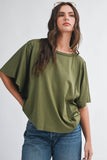 8550HN Boxy Dolman Short Sleeve Top