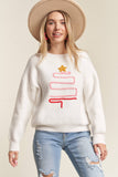 LESW3436- X-MAS TREE ACCENT SWEATER