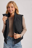 BOMBER STYLE PUFFER VEST WITH POCKETS