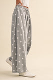 IP1506 POLKA DOT PRINTED BARREL CASUAL SWEATPANTS