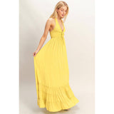 Halter Neck Smocked Maxi Dress