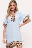 Leopard Contrast Dress