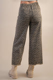 NP70730-Leopard Printed Marine Straight Pants