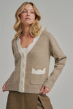 SOFT TOUCH BUTTON DOWN SWEATER CARDIGAN WITH SCALLOPED EDGE