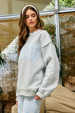 IT2594E-WWJD2 Stripe Embroidered "WWJD" Mock Neck Sweatshirt
