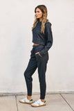 Ribbed Heather Hoodie And Pants Set (1)