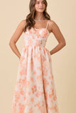 Bustier Corset Midi Floral Printed Dress