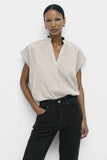 Soft Matte Drop Shoulder Blouse