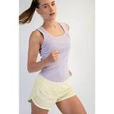 MINERAL WASHED COTTON RIB SLEEVELESS TANK
