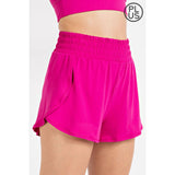 PLUS SIZE BUTTER FABRIC TRACK SHORTS