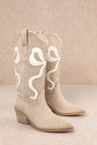 RUBY BOW SWIRLING PATTERNED WESTERN BOOTS
