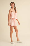 IST5868 STRIPED POPLIN CAMI  AND SHORTS SET