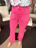 Pink Raw Hem Jeans