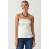 Tailored Long Satin Tube Top