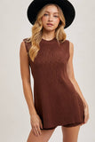 SLEEVELESS SIDE SLIT & SHORT KNIT SWEATER SET