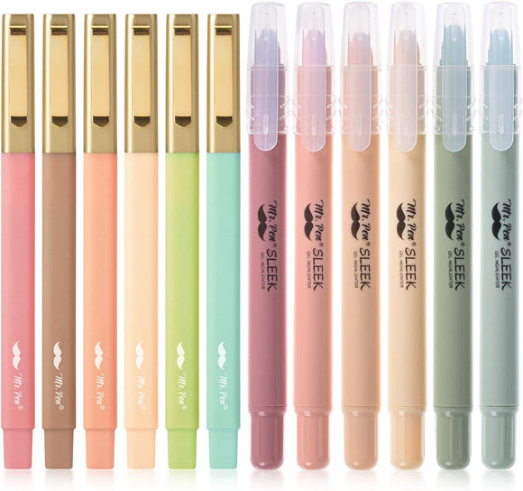 Mr. Pen Gel Highlighters & Pens - 12 Pack No Bleed