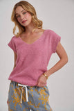 TEXTURED V NECK RELAXED FIT ESSENTIAL CASUAL DOLMAN SWEATER
