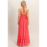 Halter Neck Smocked Maxi Dress