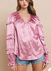 Cora Satin Pink Blouse