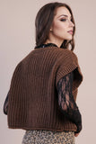 12W3382N-Oversized Button Down Knit Sweater Top