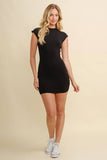 KNIT CAP SLEEVE GAMEDAY MINI DRESS