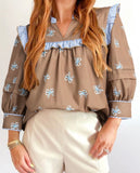 Brown Bow Blouse