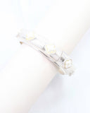 Neema Clover Stretch Bracelet Worn Silver