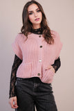 12W3382N-Oversized Button Down Knit Sweater Top