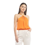 Braided Halter Satin Top