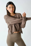 Crescent Pima Cotton Open Back Long Sleeve Tee