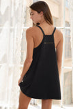 ID4288 Washed Sporty Mini Dress W Built in Romper Lining