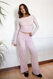 SORA Fold Over Straight Leg Leggings Casual Lounge Pants