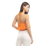 Braided Halter Satin Top