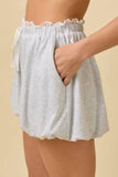 Bubble Hem Shorts With Lace Ruffle