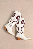 RUBY BOW SWIRLING PATTERNED WESTERN BOOTS