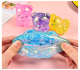 Cartoon Sequin Bear Squishy Toy Slow Rising Stress Relief Squeeze Toy