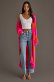 Bright Pink & Orange Striped Duster Cardigan