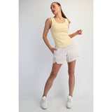 MINERAL WASHED COTTON RIB SLEEVELESS TANK