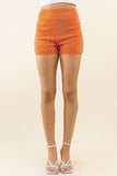 CP6126A-1 - RHINESTONE ZIP SHORTS