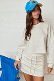PX19073 Cozy Sweatshirt and Mini Skirt Set