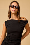 PD18833 - Riley Ruched One Shoulder Dress